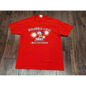 Majestic MLB Baseball All Star Game 2010 Shirt Mens L Red Midsummer Classic 2010
